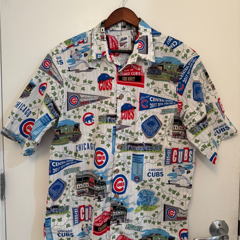 reyn spooner Chicago Cubs Multicolor Button-Down Shirt - White, Blue, Red, Green